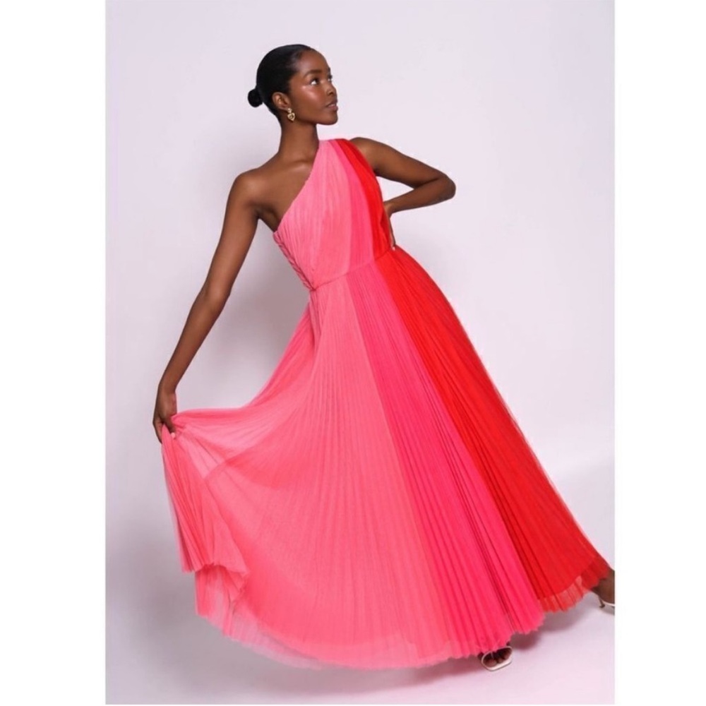 HUTCH Tarina One-Shoulder Tulle Maxi Gown Size 0